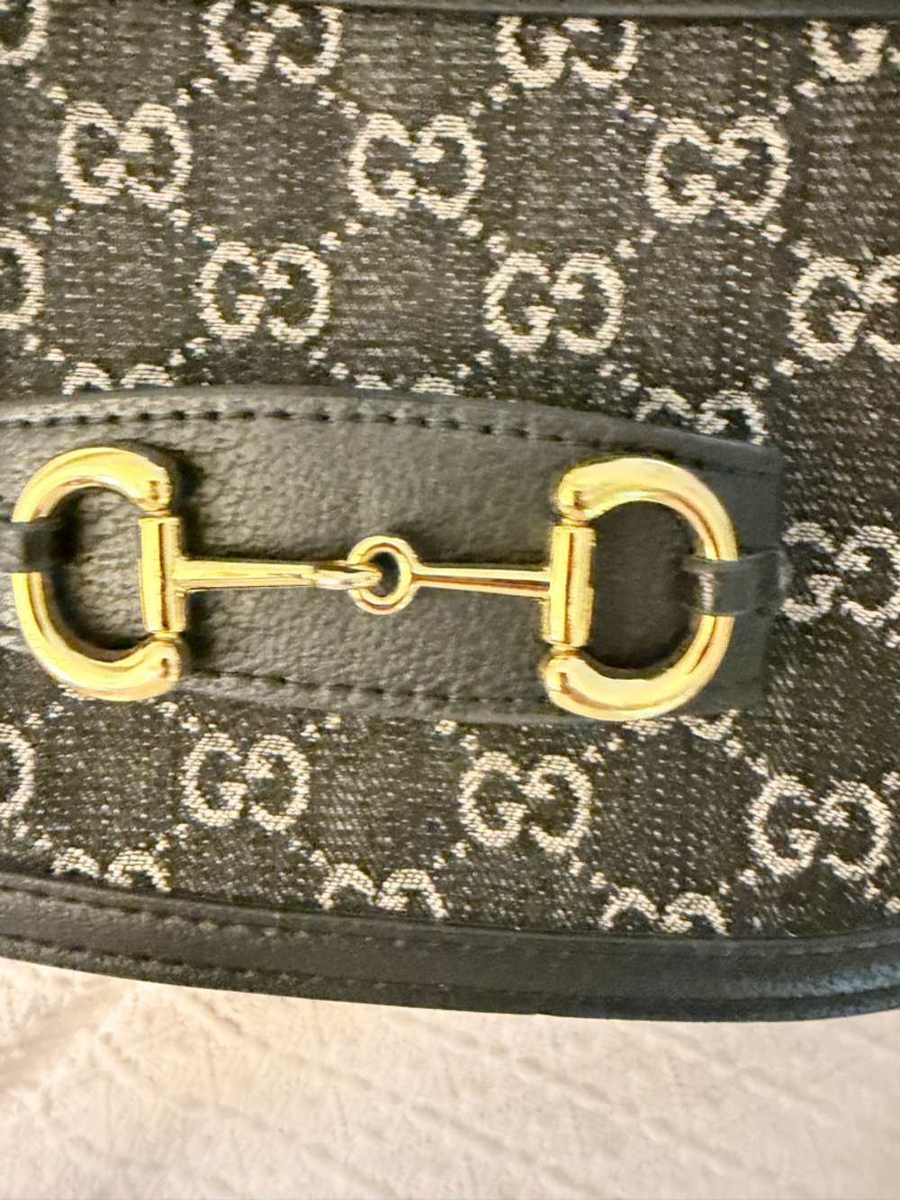 Gucci Horsebit 1955 Black GG Denim Shoulder Crossbody bag - Picture 6 of 13